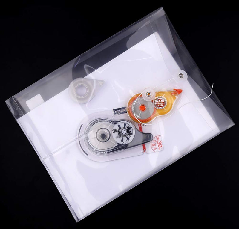 [Australia - AusPower] - Letter Size Clear Plastic String Envelopes with Expansion File Paper Project Folder Envelope Holder 10Pcs 