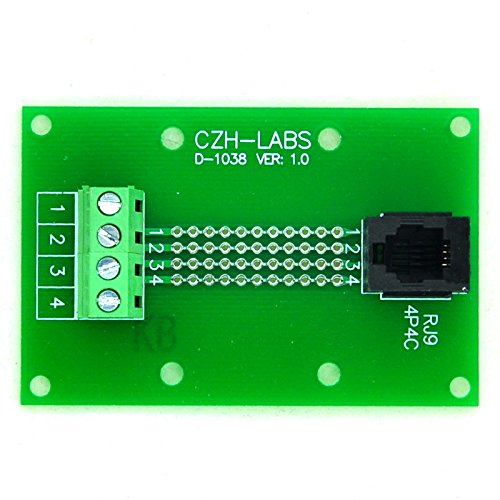 [Australia - AusPower] - Electronics-Salon RJ9 4P4C DIN Rail Mount Interface Module, Vertical Jack. 