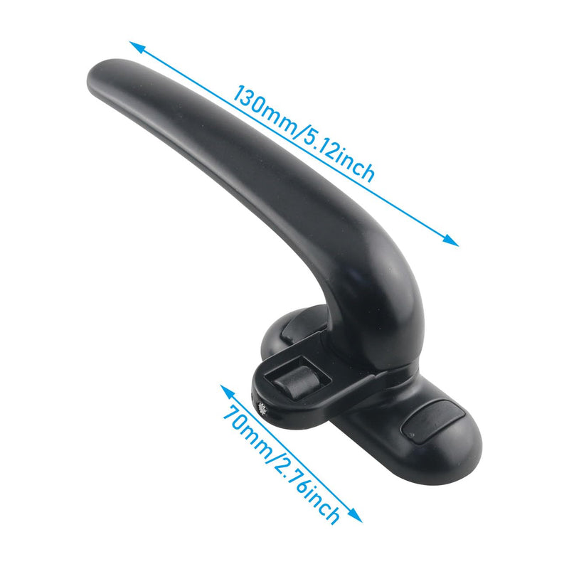 [Australia - AusPower] - WHYHKJ Black Aluminum Alloy Door Window Locking Pulls Interior and Exterior Window Lock Handles Casement Window Lock, Left Handle 