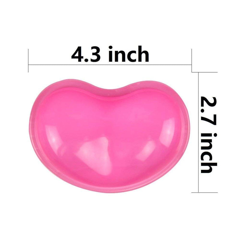 [Australia - AusPower] - LetGoShop Silicone Gel Wrist Rest Heart-Shaped Translucence Ergonomic Mouse Pad Cool Hand Pillow Effectively Wrist Fatigue(Pink) Pink 