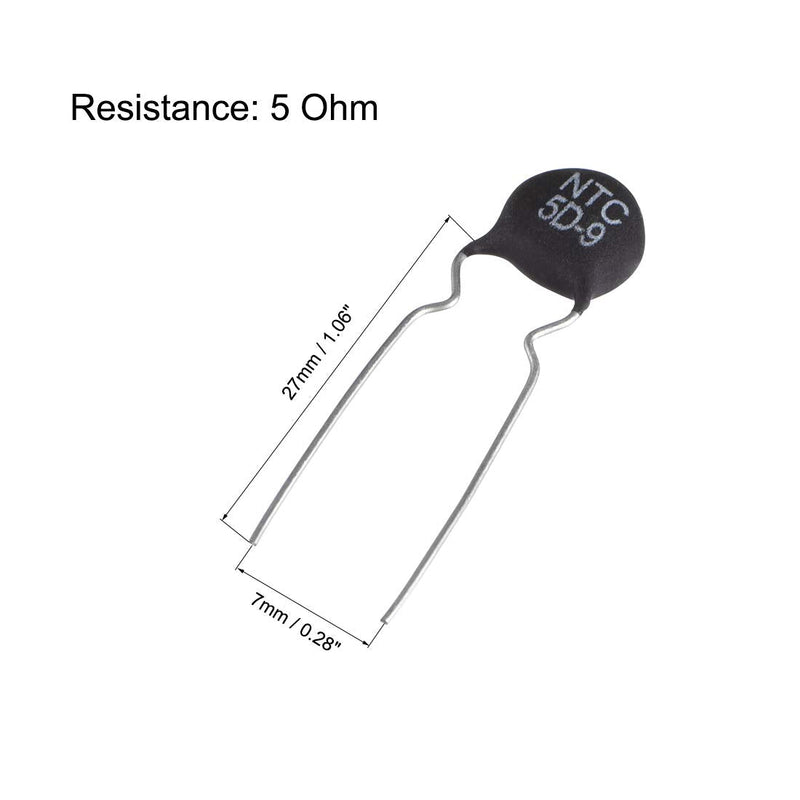uxcell NTC Thermistor Resistors 5D-9 3A 5 Ohm Inrush Current Limiter T ...
