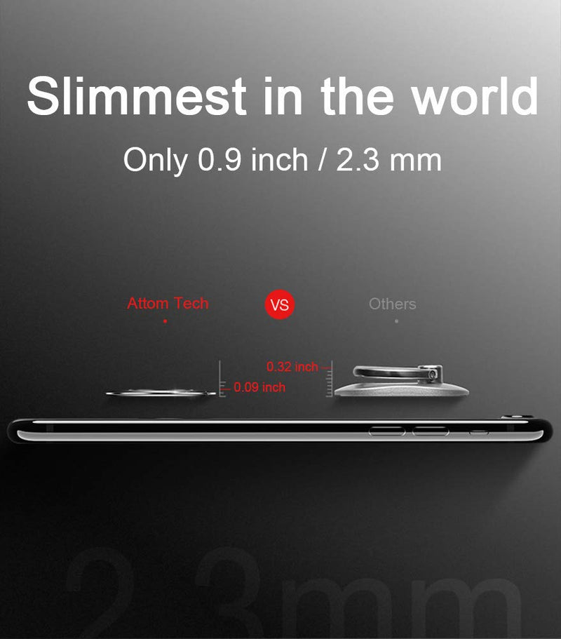 [Australia - AusPower] - World's Slimmest Phone Ring Holder,Attom Tech Ultra Thin Cell Phone Ring Stand for Magnetic Car Mount Hook - Compatible for iPhone X 8 7 Plus 6S 6 5s 5 SE,Galaxy S8 S7 S6 Edge,Note 8 5 (Rose Gold) Rose Gold 