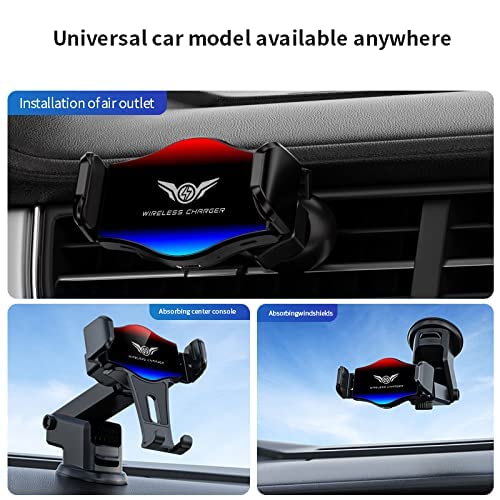 [Australia - AusPower] - KMI CHOU T5 Wireless Car Charger Air Vent Phone Holder for Car 15W Qi Fast Charging Auto-Clamping Car Mount Compatible with iPhone13/13Pro/12/12ProMax/XS/XR/X,Samsung S20/10/S9/S8/Note10/9,LG(Black) 