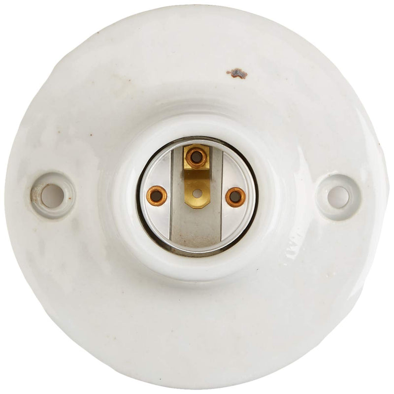 [Australia - AusPower] - Leviton 9874 Porcelain Outlet Box Mount, Incandescent Ceiling Lampholder, Keyless, White, 3-3/4" 