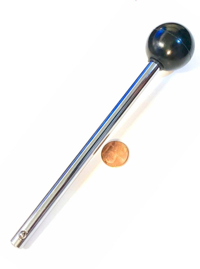 [Australia - AusPower] - Pin, Tensile - (3/8" Dia 5-1/2" Locking Space) Universal Weight Stack Replacement SELECTOR KEY | Various size Locking Space | DETENT PINS w/Round Black KNOB - Chrome Plated Steel Shaft | by SBD Locking Length 5-1/2" 