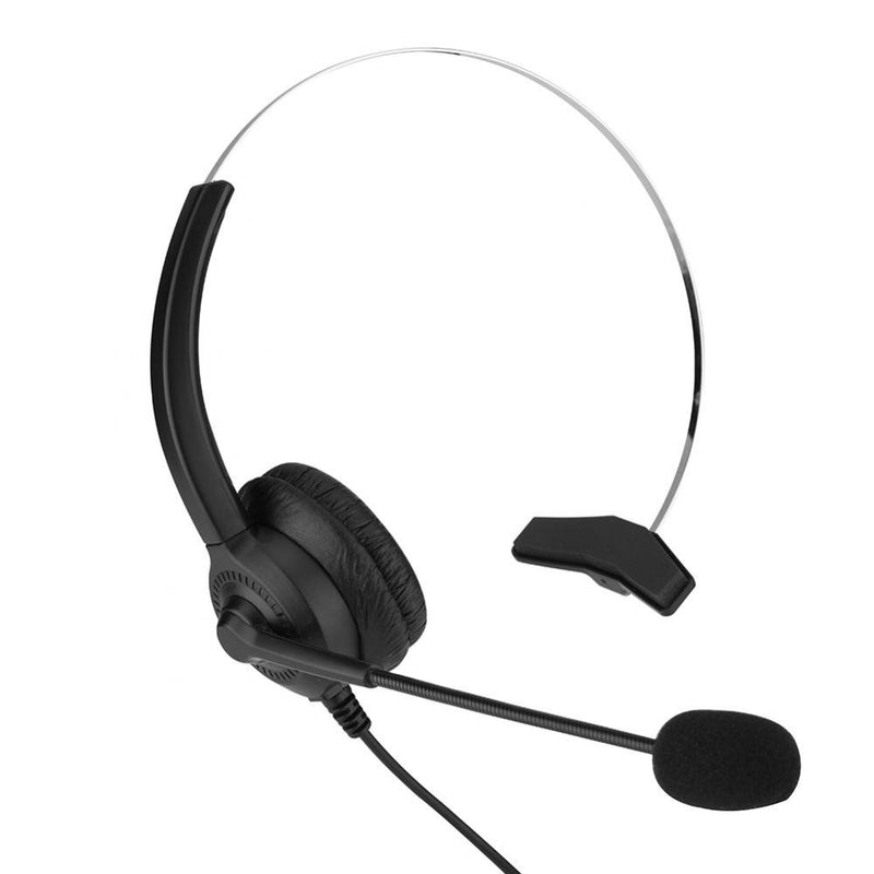 [Australia - AusPower] - H300 Microphone Headset Noise Cancelling Corded Telephone Call Center Headset with 4 Connectors for Landline Mobile Phones PC Games Comfortable Wearing(3.5mm Plug) 