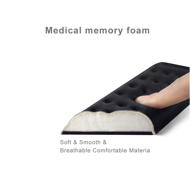 [Australia - AusPower] - Keyboard and Mouse Wrist Rest Set Gaming Memory Foam Ergonomic Hand Palm Rest Support for Computer, PC, Laptop, Mac Typing and Wrist Pain Relief and Repair (17.3 Inch, Black) 