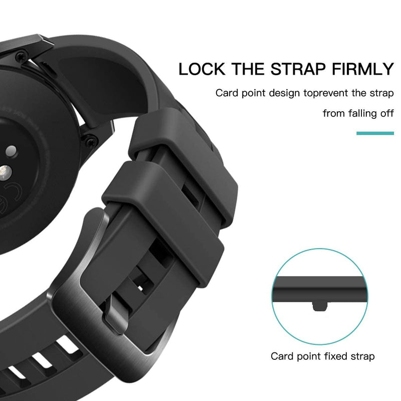 [Australia - AusPower] - 22MM Replacement Fastener Rings Compatible with Garmin Fenix 5,Fenix 6, Fenix 7 Bands(Pack of 6) Silicone Connector Security Loop Keepers Ring for Instinct,Instinct 2/Fenix 5 6 Plus Smartwatch,Black 