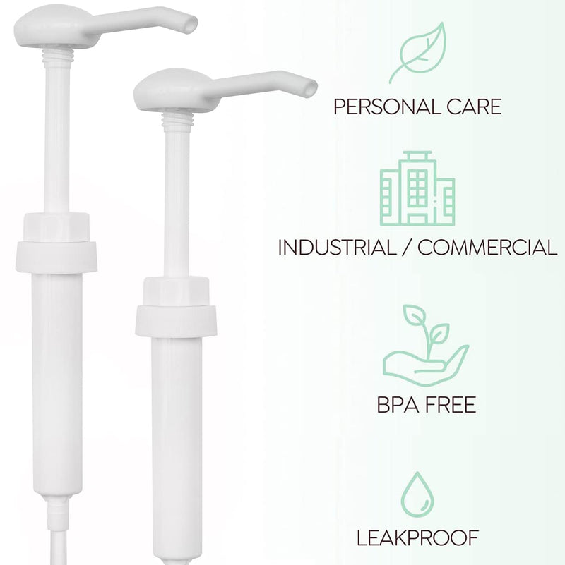 [Australia - AusPower] - Gallon Pump Dispenser - Dispenses 1 Ounce Per Stroke - for Plastic or Glass Bottles – Heavy-Duty Leak Proof for Commercial and Household Use - Plastic Pump for 1 Gallon Jug – BPA Free (Pack of 2) Pack of 2 