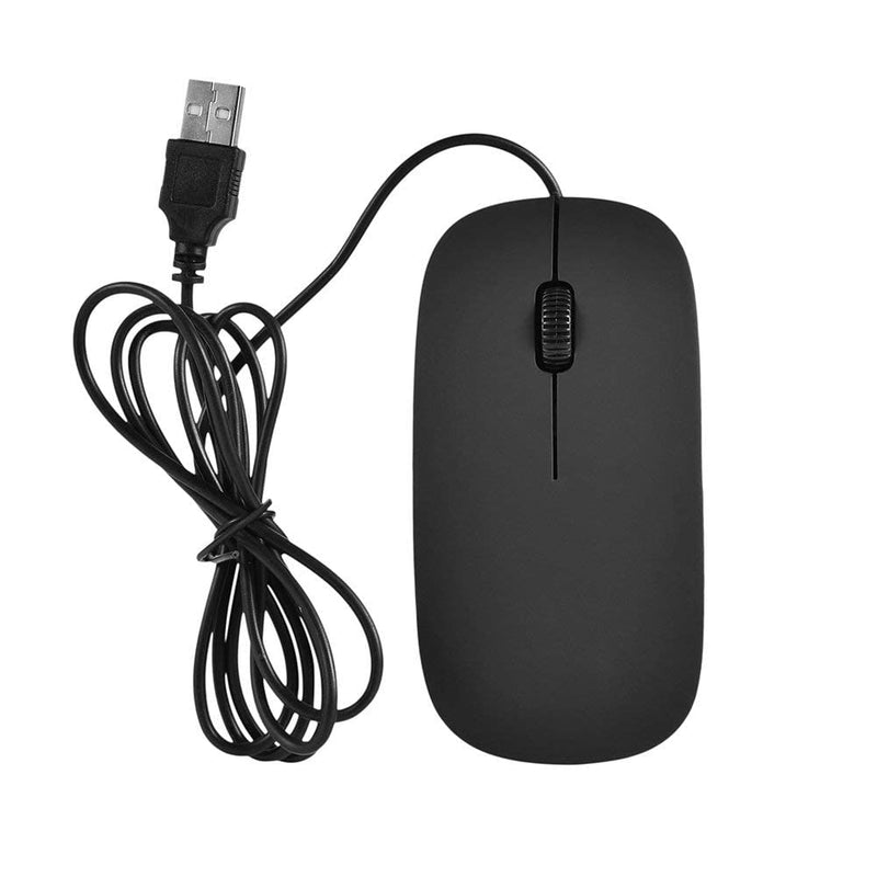 [Australia - AusPower] - Diyeeni Keyboard Mouse Portable Lightweight Ultrathin Design USB Wired Keyboard Mouse Set 1.3 Meter Durable Cable Round keycaps Wired Keyboard and Mini Wired Mouse (Black ) black 