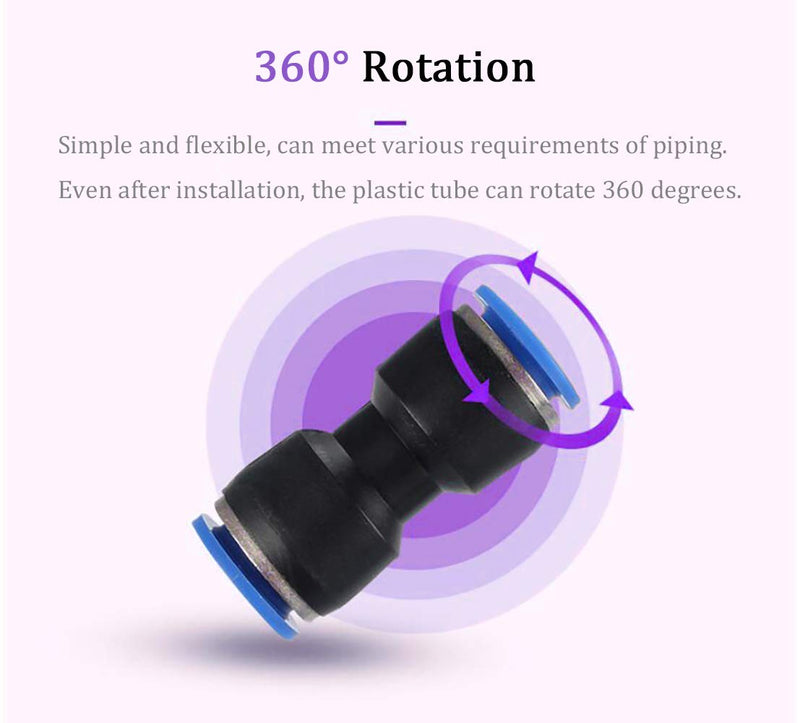 [Australia - AusPower] - 10mm Quick Fitting, 3/8” OD Push to Connect Pipe Tube Straight Fittings, Pneumatic Air Line Connector 20Pcs 10mm 