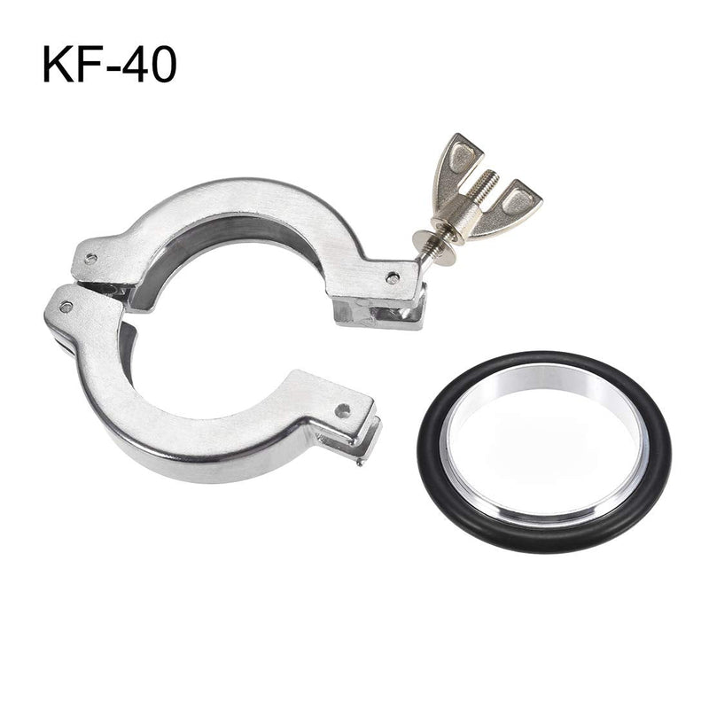 [Australia - AusPower] - uxcell 2 Pcs Aluminum Vacuum Clamp 68mm X 46mm KF40 Single Pin Clamp Wing Nut W Center Ring for Ferrule TC 