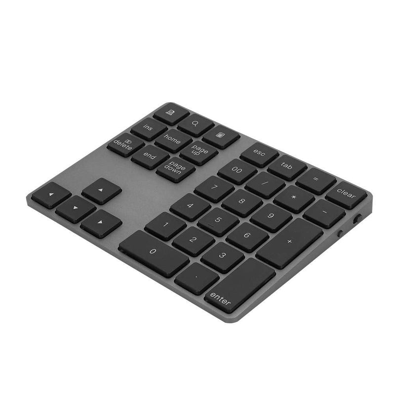 [Australia - AusPower] - Wired/Bluetooth Numeric Keypad, Portable Wireless Bluetooth 34-Key External Number Pad with 2 USB 3.0 Interface for Computer Laptop Windows, OS, Android(Black) Black 