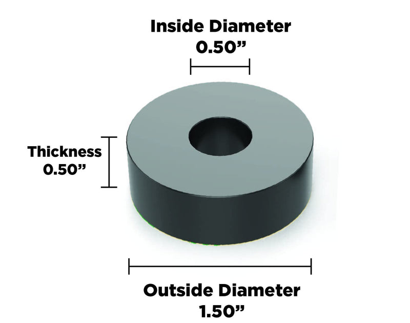 [Australia - AusPower] - Isolate It: Sorbothane Vibration Isolation Washer 70 Duro (0.5" ID - 1.5" OD - 0.5" Thick) - 4 Pack 
