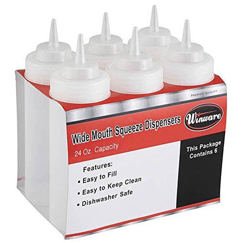 [Australia - AusPower] - Winco Wide Mouth Squeeze Bottles 24-Ounce, 6-Pack 