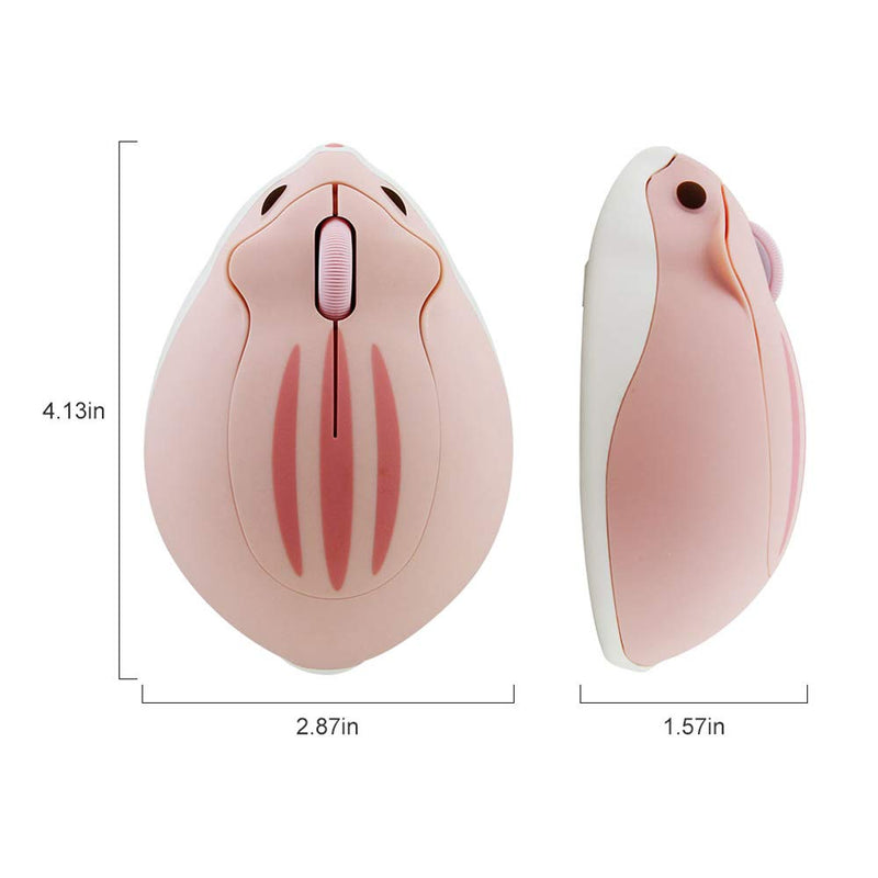 [Australia - AusPower] - 2.4GHz Wireless Mouse Cute Hamster Shape Less Noice Portable Mobile Optical 1200DPI USB Mice Cordless Mouse for PC Laptop Computer Notebook MacBook Kids Girl Gift (Pink) Pink 