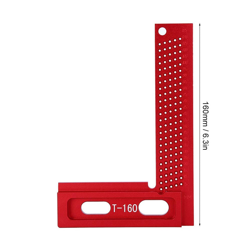 [Australia - AusPower] - Hole Ruler Marking Ruler Carpenter Tool Wear‑Resistant Rust‑Proof Aluminum Alloy Woodworking Accessory 90 Degree Ruler 