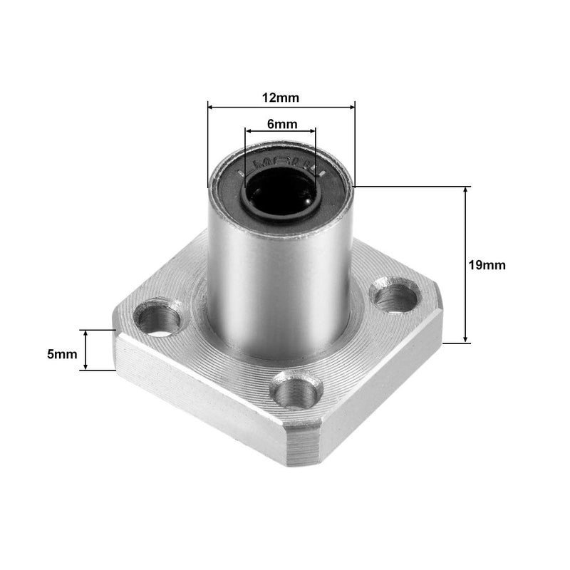 [Australia - AusPower] - uxcell LMK6UU Square Flange Linear Ball Bearings, 6mm Bore Dia, 12mm OD, 19mm Length(Pack of 2) 