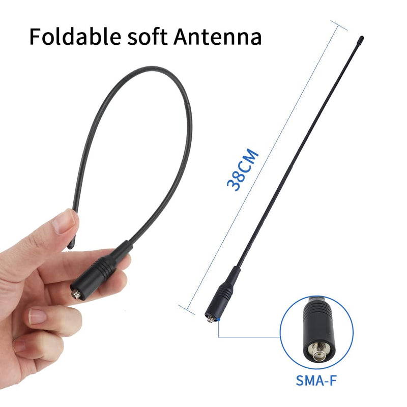 [Australia - AusPower] - LSENG Walkie Talkie Antenna for Baofeng Radio Antenna Upgrade 14.96 Inch Whip Dual Band VHF/UHF 144/430Mhz SMA-Female Antennas for Motorola BF-F8HP UV-5R UV-82 (2 Pack) 2PCS 