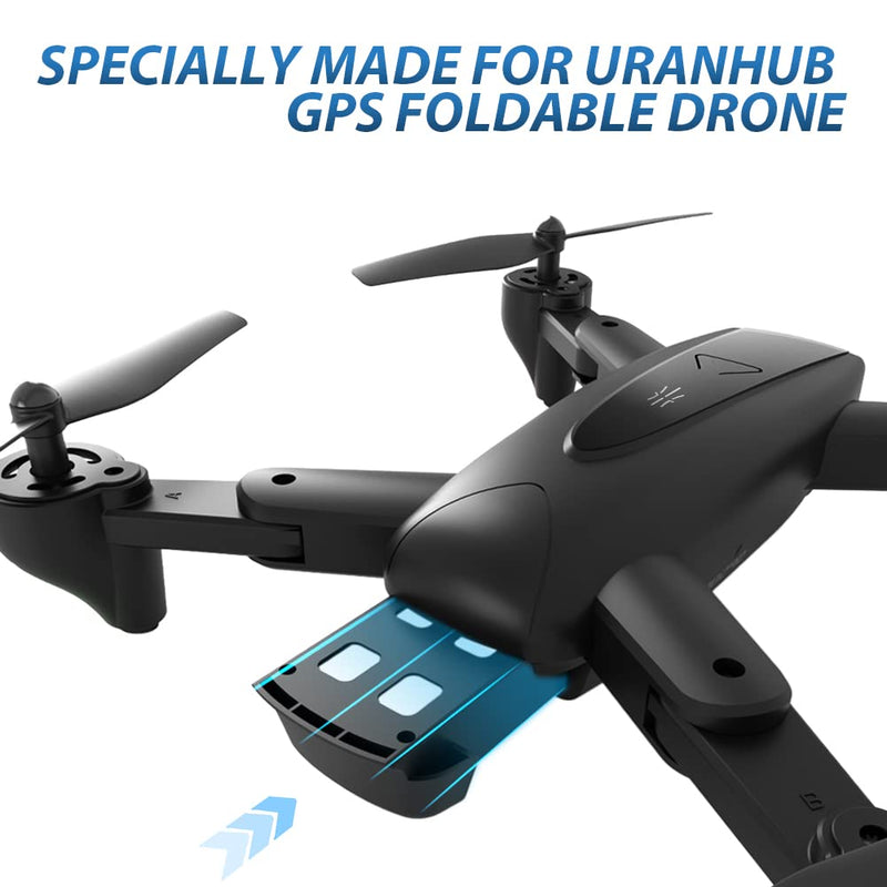 [Australia - AusPower] - UranHub GPS Foldable Drone Battery 7.4V 1000mAh Li-ion Battery (2 Pieces) with 2 Charging Cables for UranHub Foldable GPS Drone with 2K Camera 