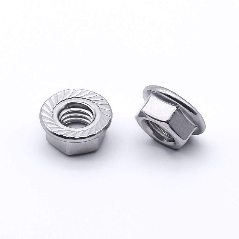 [Australia - AusPower] - 1/4"-20 Serrated Flange Hex Lock Nuts Hexagon Nuts, 304 Stainless Steel 18-8, Full Thread, Coarse Thread UNC, Pack of 25 1/4"-20 (25 pcs) Flange Nuts 