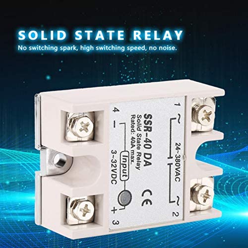 [Australia - AusPower] - High Reliability 40A Single-Phase DC-AC Solid State Relay Mini Input 3-32V DC Output 24-380V AC Anti-Vibration High Switching Speed for CNC Machine Tools 
