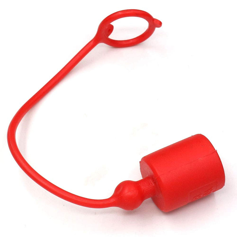 [Australia - AusPower] - 3/8 Hydraulic Coupler Dust Cap,ISO A Pioneer Style Male Female Hydraulic Quick Disconnects Port Plug Covers Fittings,Red Cap with Retention Ring Keeps Cap Attached to Hose ISO-A 3/8 Dust Cap 