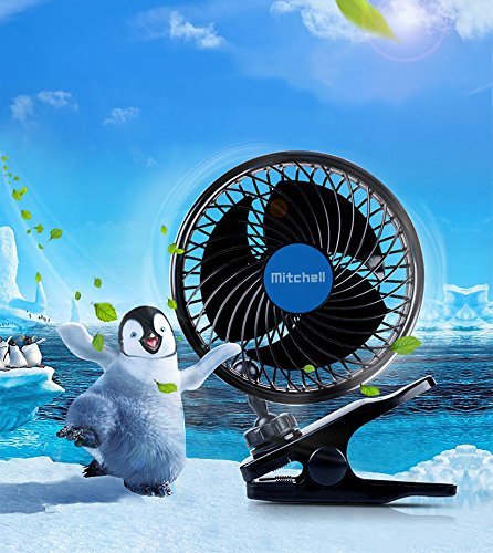 [Australia - AusPower] - Alagoo 12V 6''Car Cooling Fan Automobile Vehicle Clip Fan Powerful Quiet Ventilation Electric Car Fans with Adjustable Clip & Cigarette Lighter Plug for Car/Vehicle 