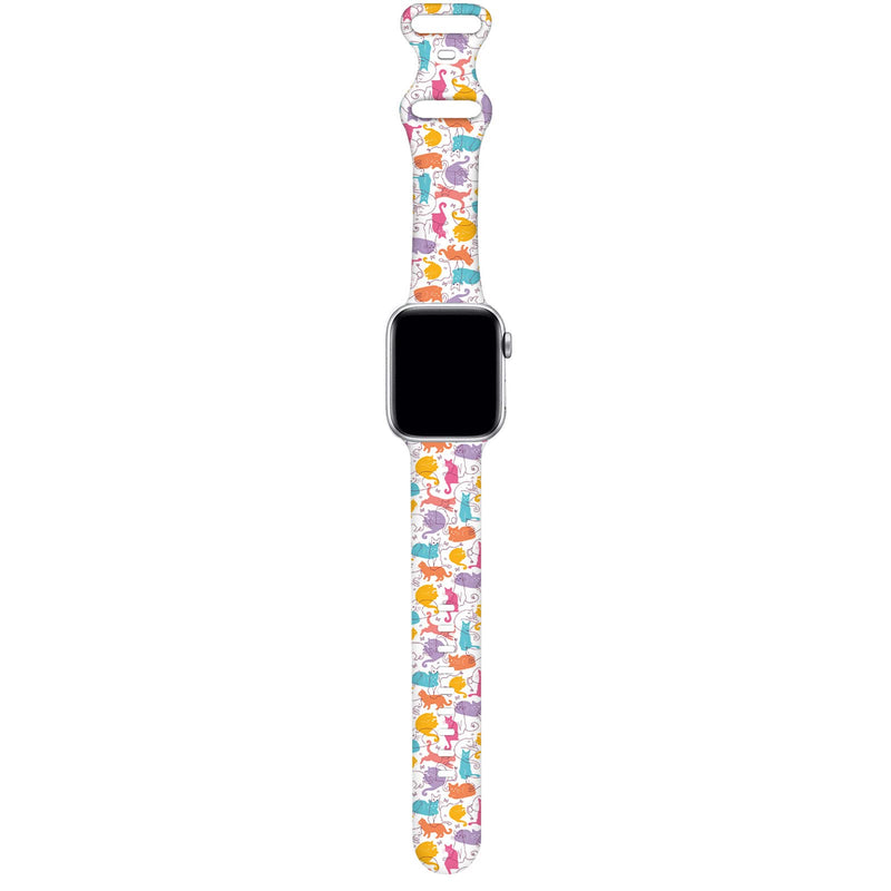 [Australia - AusPower] - Cute Animal Smartwatch bands Valentines Gifts Wristband Compatible with Watch 38mm 40mm Soft Silicone Strap Replacement for Series 6/5/4/3/2/1/SE Cat 01 