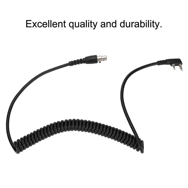 [Australia - AusPower] - 2-Pin to 5-Pin Coil Cord for Two Way Radios/Headsets,5-pin Industrial Standard Connector to K1 Radio Connector for Kenwood for HYT for Baofeng for Relm 