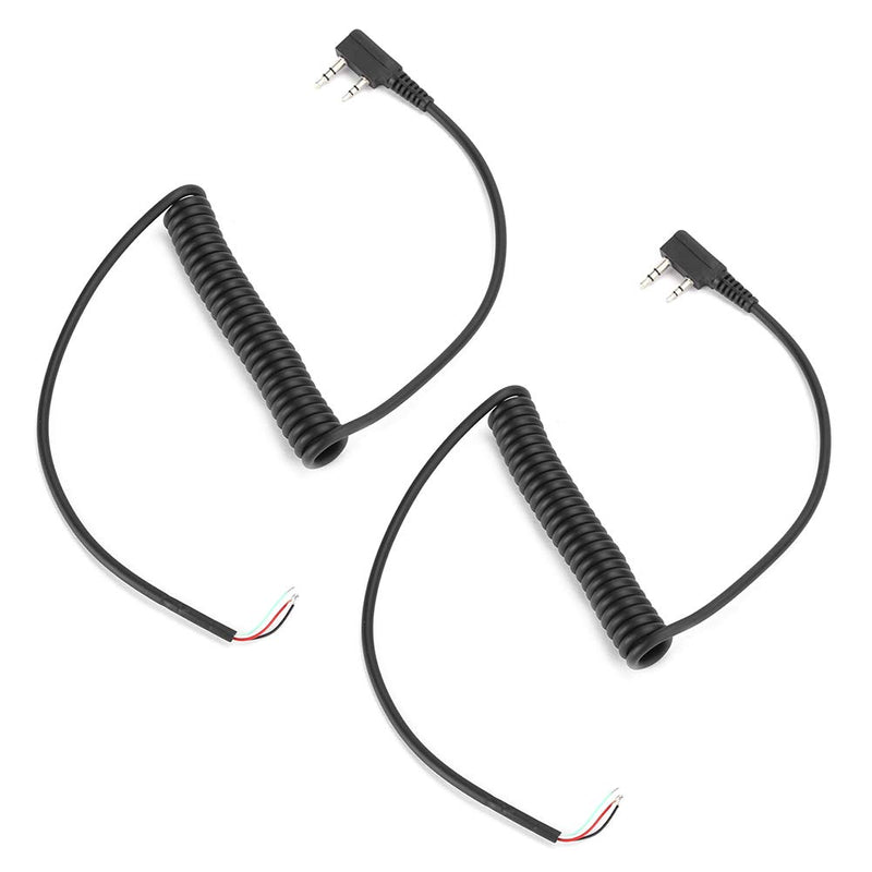 [Australia - AusPower] - Zopsc 2PCS Electric Microphone Speaker Mic 2 Pins 4 Wires Supplies Cable Line for Baofeng UV5R for Kenwood TK370 