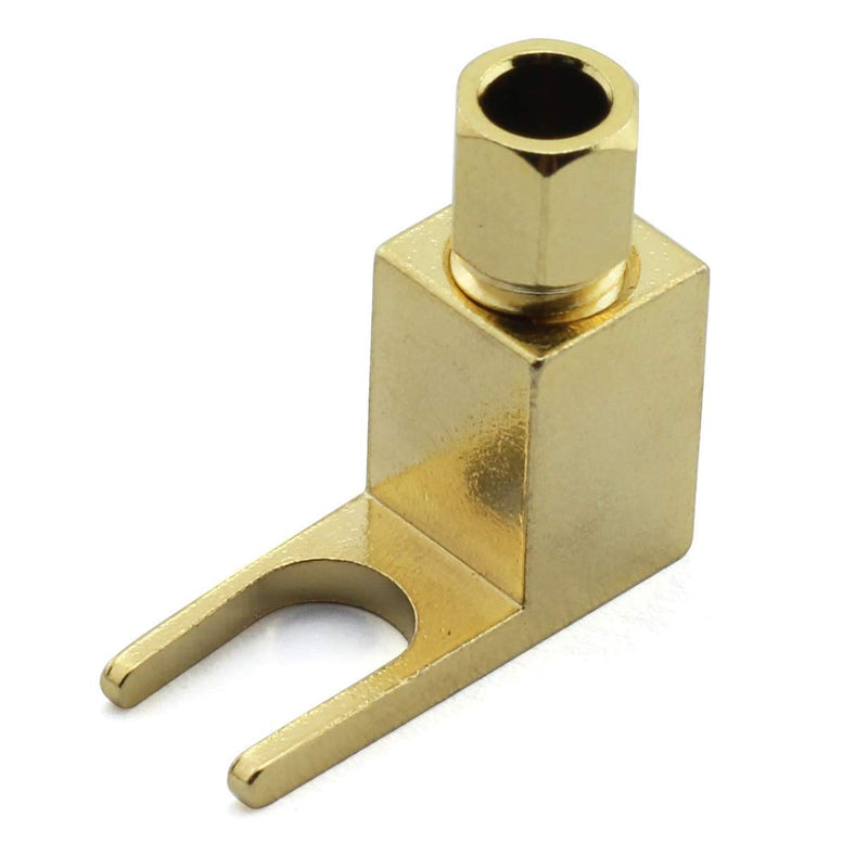 [Australia - AusPower] - 8 PCS Speaker Cable Connector, Hi-end Banana to Spade Adapter Plug Speaker Cable Wire Right Angle Spade Fork and Binding Post Connector HiFi Gold 