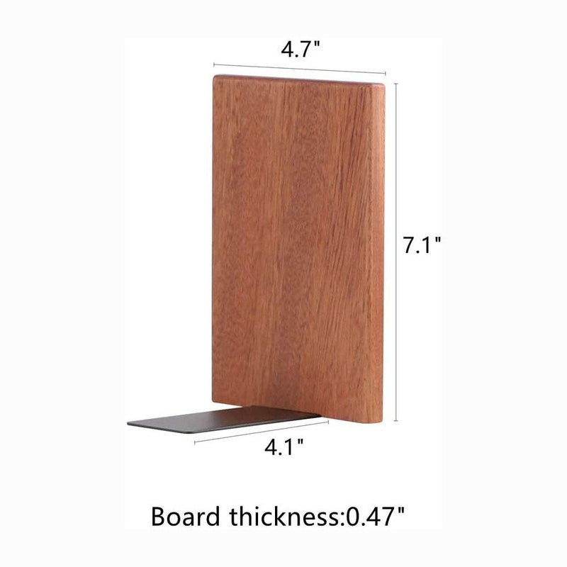 [Australia - AusPower] - muso wood Sapele Bookends,Pack of 1 Pairs，7.1"x4.7",Wooden Book End for Shelves,Office Desk Book Stand 2pcs Sapele Bookends Plus 