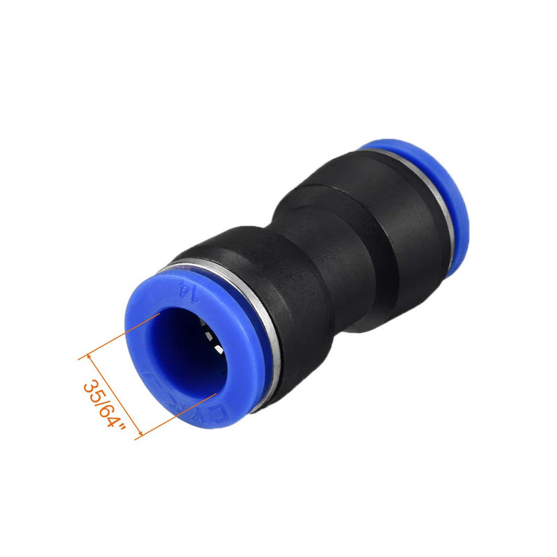 [Australia - AusPower] - uxcell Plastic Straight Union Push to Connect Tube Fitting 14mm OD Push Fit Lock Blue 4pcs 