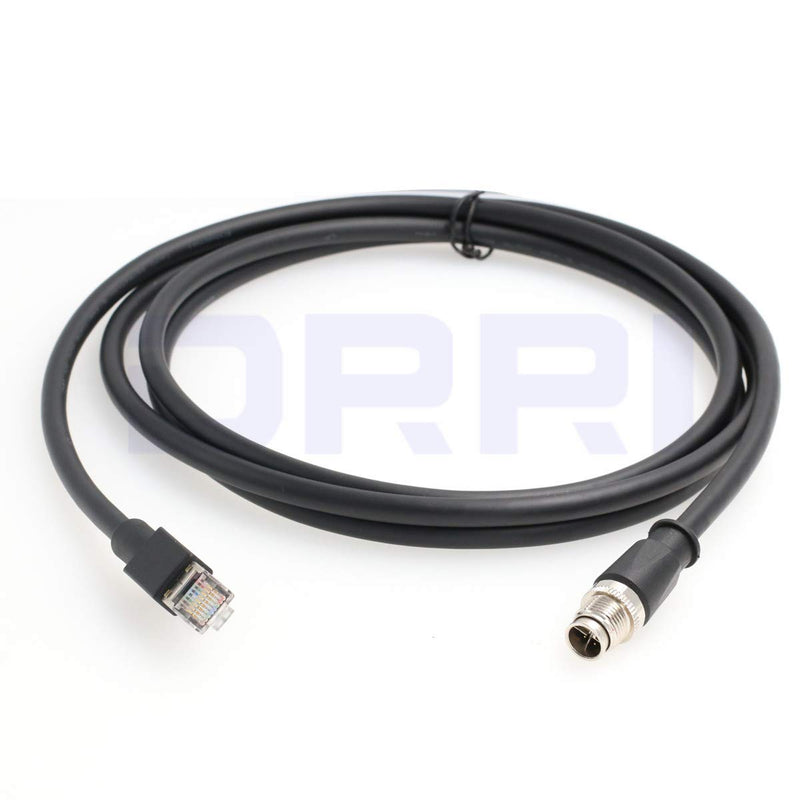 [Australia - AusPower] - DRRI M12 X-Coded 8 Pole to RJ45 Ethernet Cable for Cognex 262 Cameras Industrial Network Applications (3M) 3M Straight X-code 