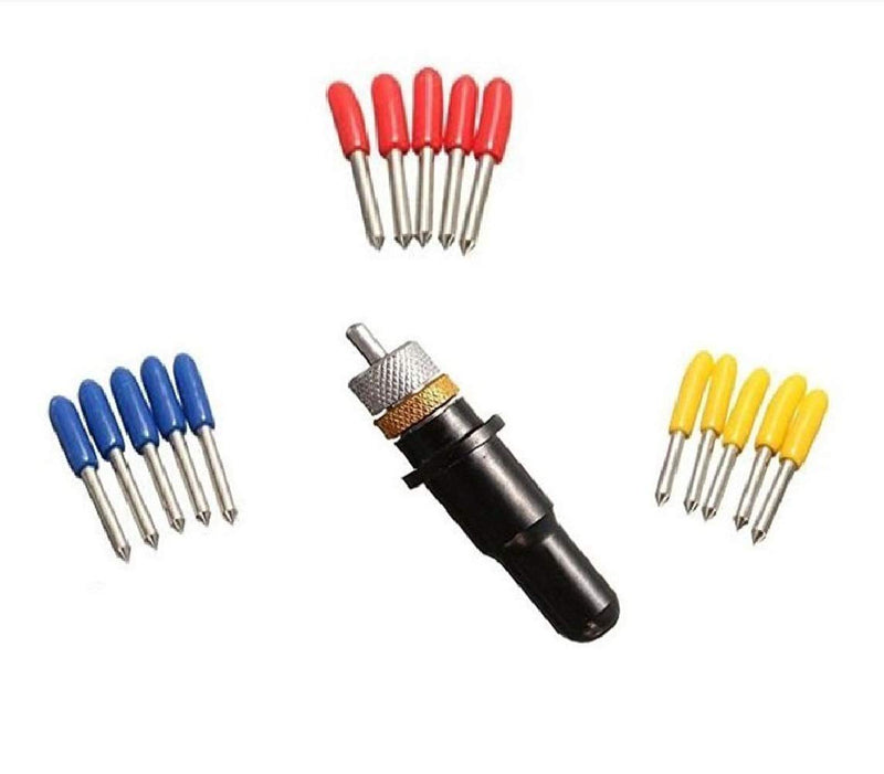 [Australia - AusPower] - 15pcs 30/45/60 Degree Roland Vinyl Cutter Cutting Plotter Blade with Blade Holder 