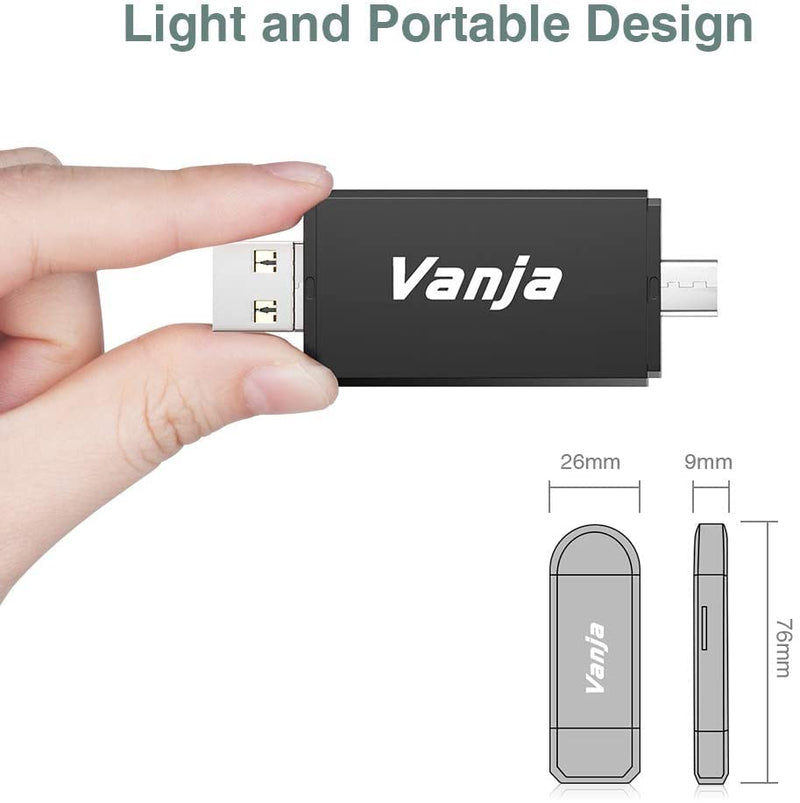[Australia - AusPower] - Vanja USB Type C SD Card Reader, USB 3.0 Micro SD Card Reader Adapter Used for SD-3C SD Micro SD TF SDXC SDHC MMC RS-MMC Micro SDXC Micro SDHC UHS-I 