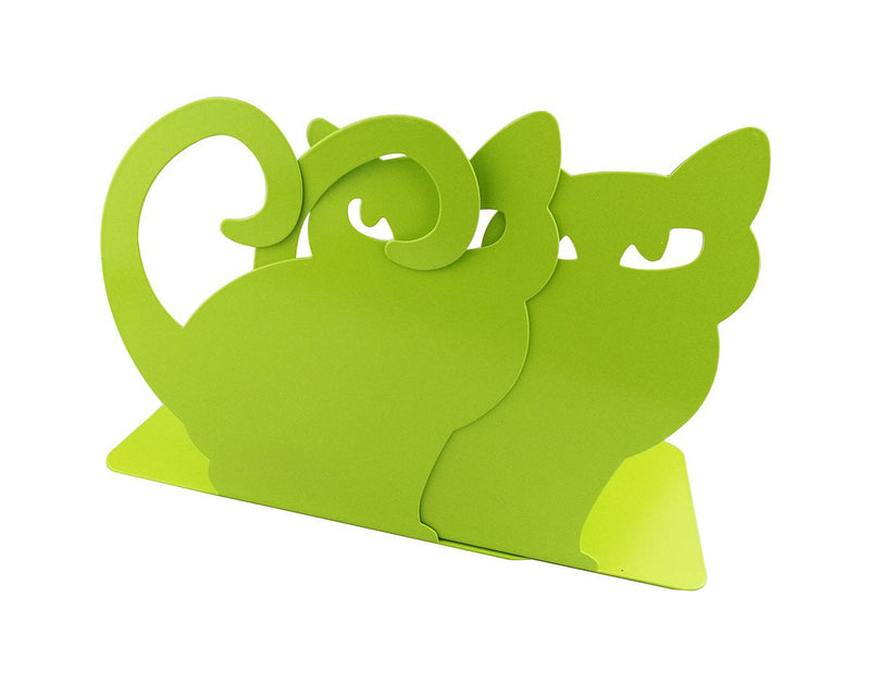[Australia - AusPower] - Winterworm Cute Vivid Lovely Persian Cat Nonskid Thickening Iron Metal Bookends Book Organizer for Library School Office Home Study Desk Organizer (Green) Green 