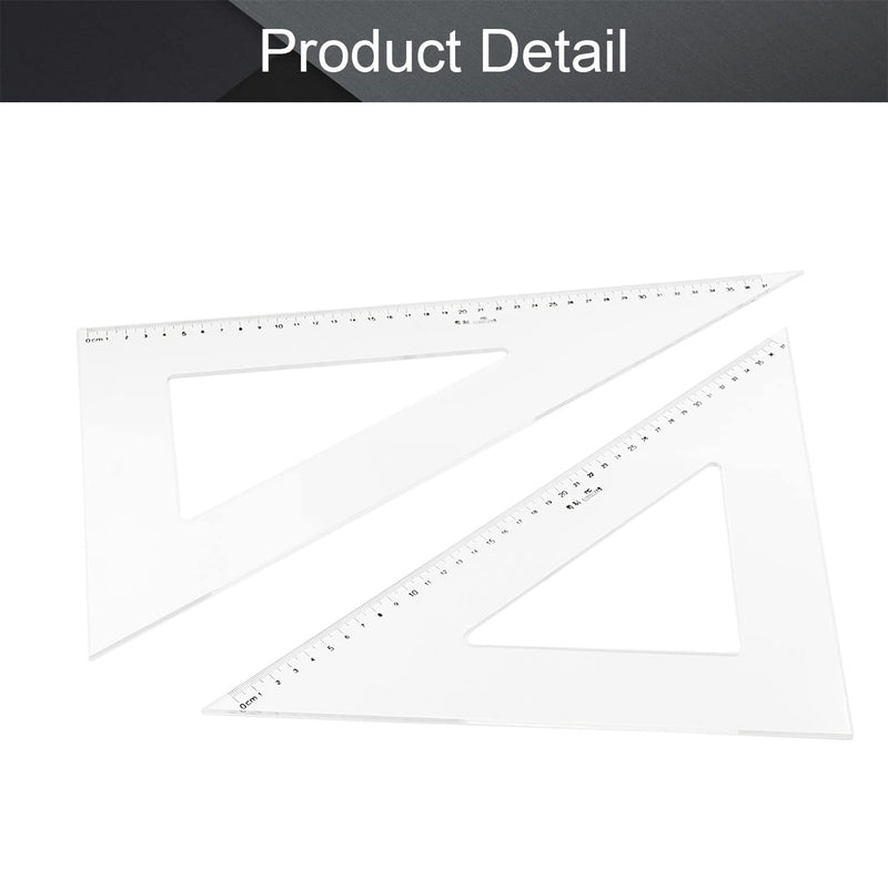 [Australia - AusPower] - Utoolmart Triangle Ruler Set, 40cm / 15.7-inch Plexiglass Right Angle Ruler, Protractor, Measuring Tool for Drafting Drawing Learning Math Geometry Ruler 1 Pcs 