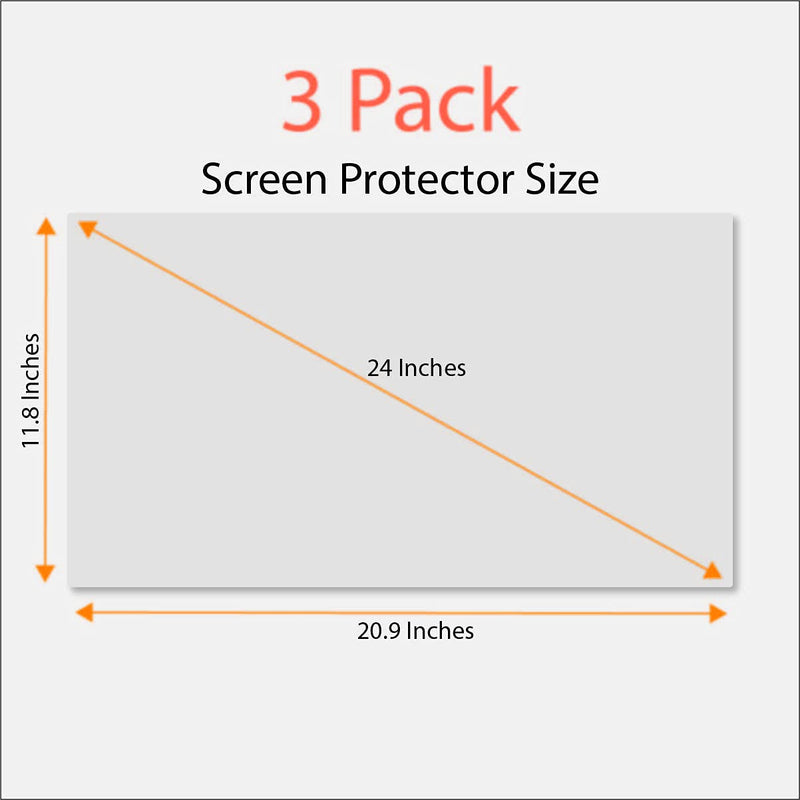 [Australia - AusPower] - Anti-Glare and Anti Finger Print Screen Protector (3 Pack) for 24 Inches Widescreen Desktop Monitor 24" Screen Protector 