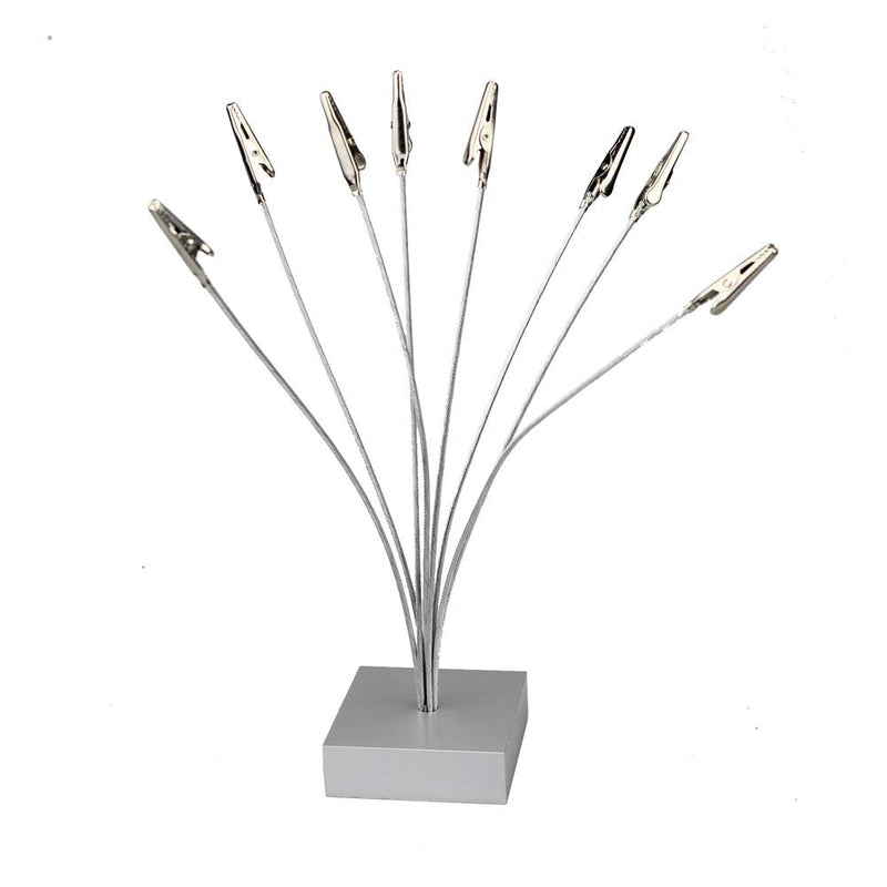 [Australia - AusPower] - 8-Branch Family Tree Picture Frame Holder, Card Photo Clips Holder Desk Stand for Memo Paper Note Photo Christmas Wedding Card Display (Silver Alligator Clip) 