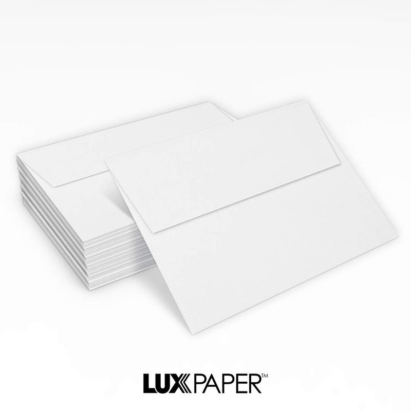 [Australia - AusPower] - LUXPAPER A7 Invitation Envelopes for 5 x 7 Cards in 80 lb. Bright White, Printable Envelopes for Invitations, w/Peel and Press Seal, 50 Pack, Envelope Size 5 1/4 x 7 1/4 (White) 50 Qty. 80lb. White 