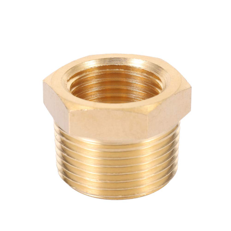 [Australia - AusPower] - Brass Pipe Fitting,3/4 Inch NPT Male to 1/2 Inch NPT Female Brass Pipe Hose Tube Fitting Hex Head Bushing Adapter Convert (3, 1/2 NPT female x 3/4 NPT male) 