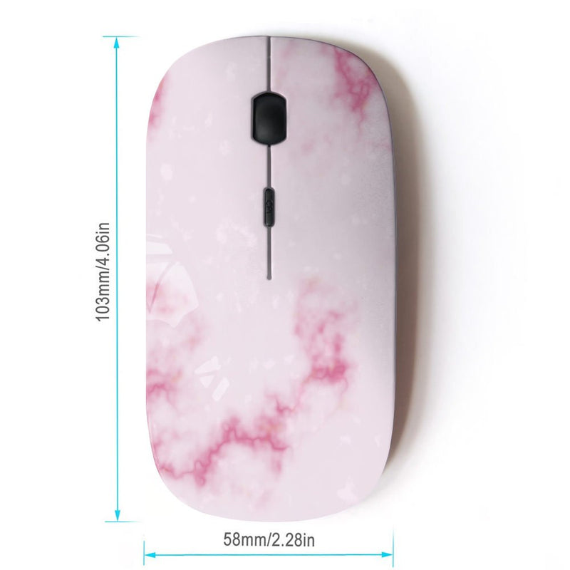 [Australia - AusPower] - STPlus Light Pink Marble Design Pattern 2.4 GHz Wireless Mouse with Ergonomic Design and Nano Receiver Design #13 
