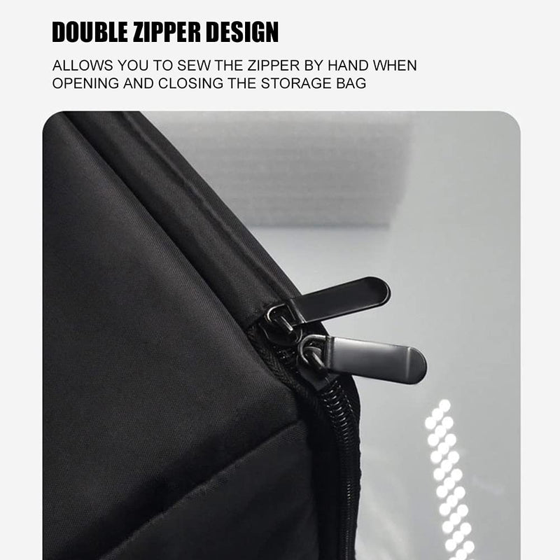 [Australia - AusPower] - BWWNBY Portable Projector Storage Bag 1680D Oxford Cloth Double Zipper Larger Capacity Projector Bag Storage Case Mesh Pocket Shockproof Travel (Black) Black 