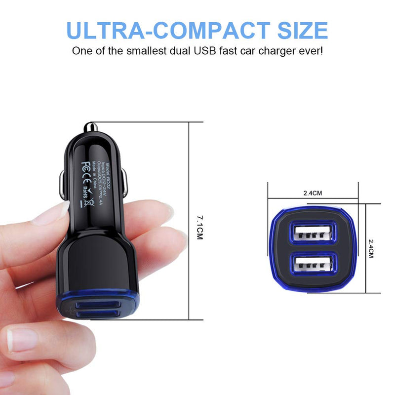 [Australia - AusPower] - C Car Phone Charger, Dual Port Car Charger Adapter with Fast Charge Type C Charging Cord Compatible for Motorola Moto G Pure/G Play/G Power/G9/G8/G7/G7 Plus/G7 Play/G7 Power/G6/G6 Plus/Z4/Z3 Z2 Play 