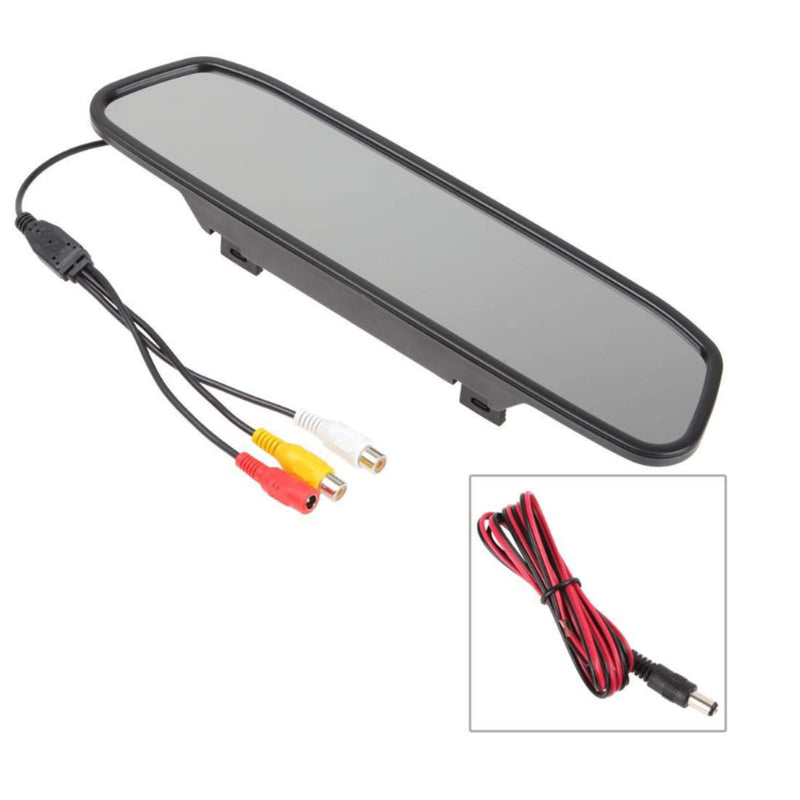 [Australia - AusPower] - 4.3 inch Car Video Monitor Auto Rear View Mirror LCD Screen 12V-24V Universal Mount Clip-On Current Mirror for Backup Camera/Front Camera/Media Player/Safety Driving 2 Ways RCA Input 