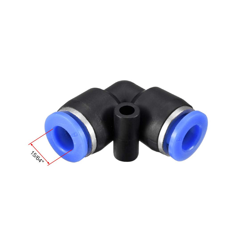 [Australia - AusPower] - uxcell Plastic Elbow Push to Connect Tube Fitting 6mm Tube OD Pneumatic Air Push Fit Lock Fitting Blue 15pcs 