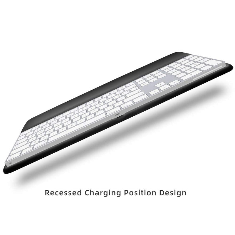 [Australia - AusPower] - Magic Keyboard Wrist Rest Ergonomic Keyboard Stand Compatible with Wireless Magic Keyboard 2 with Numeric Keypad (Black Silicone) 