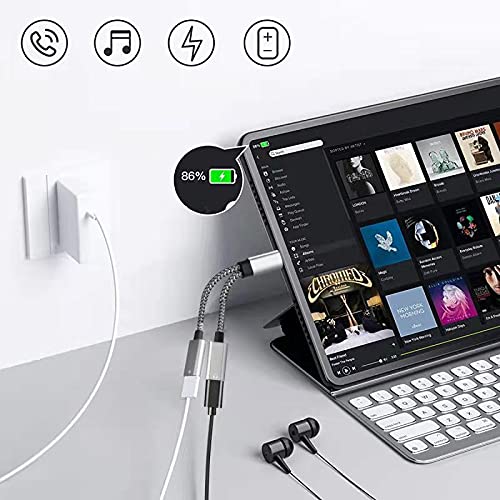 [Australia - AusPower] - USB C Splitter, USB C Headphone and Charger Adapter Dual USB C Audio and Charger Adapter Support for Pixel2XL/3XL/4XL/5,Galaxy S20/S20+/S21,Note10/ Note20/ Note20Ultra (Not fit Moto &Oneplus 